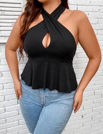 Top Shein Curve+, negru