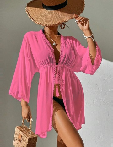Cardigan de plajă Shein, roz
