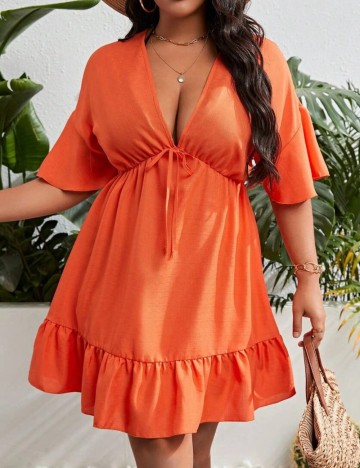 Rochie mini Shein Curve+, portocaliu