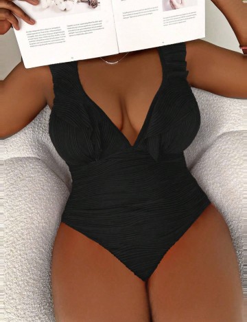 Costum de baie întreg Shein Curve+, negru