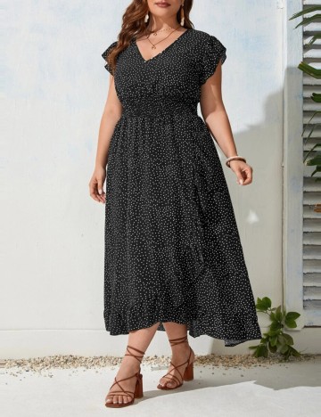 Rochie maxi Shein Curve+, negru