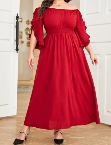 Rochie maxi Shein Curve+, roșu