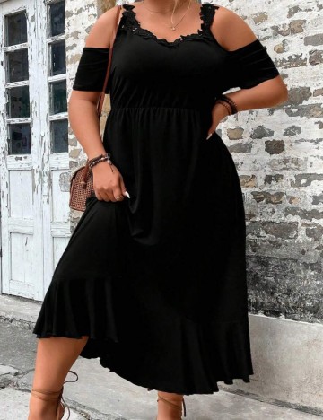 Rochie maxi Shein Curve+, negru