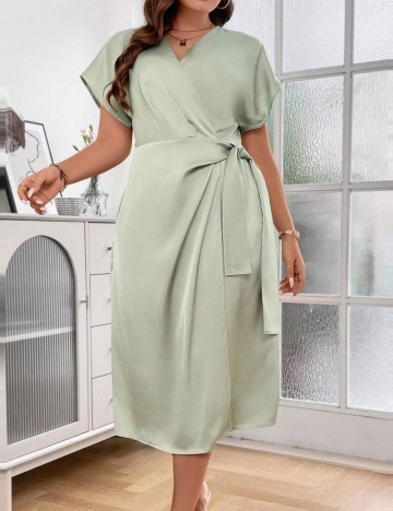 Rochie midi Shein Curve+, verde