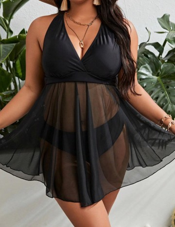 Costum de baie Shein Curve+, negru