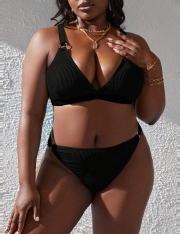 Costum de baie Shein Curve+, negru