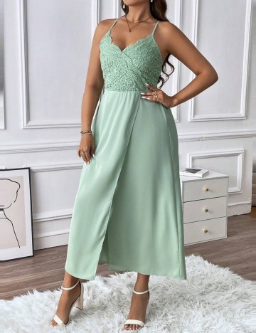 Rochie maxi Shein Curve+, verde