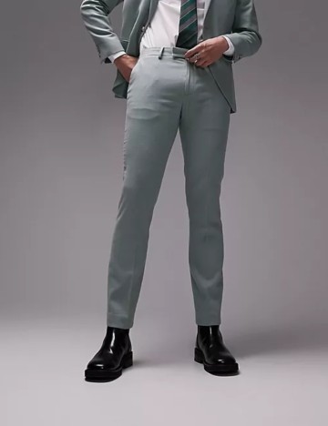 Pantaloni Topman, verde fistic