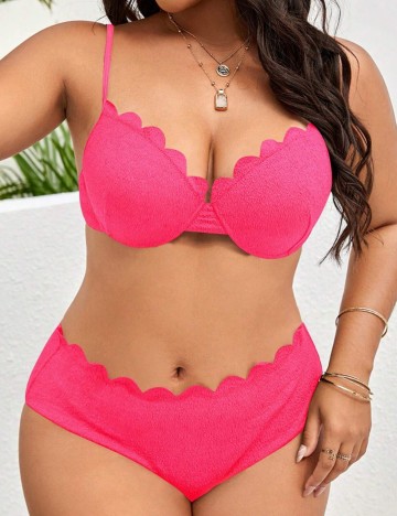 Costum de baie Shein Curve+, roz