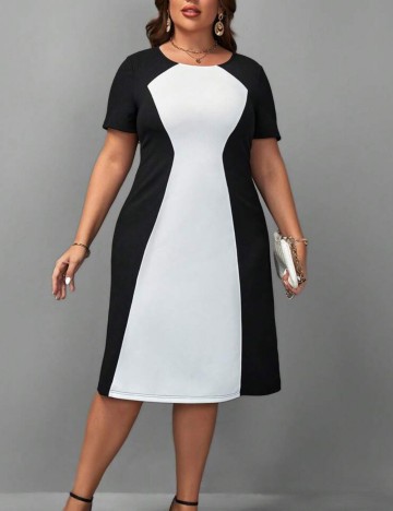 Rochie midi Shein Curve+, negru