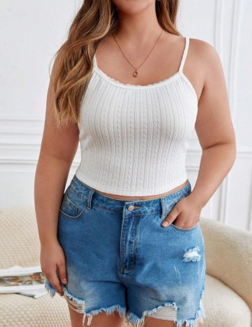 Top Shein Curve+, alb