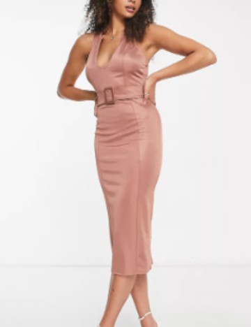 Rochie midi ASOS, bej