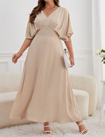 Rochie maxi Shein Curve+, bej