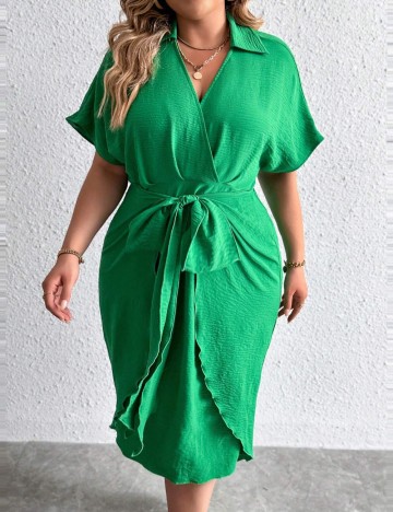 Rochie midi Shein Curve+, verde