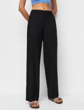 Pantaloni Casual Pull&Bear, negru