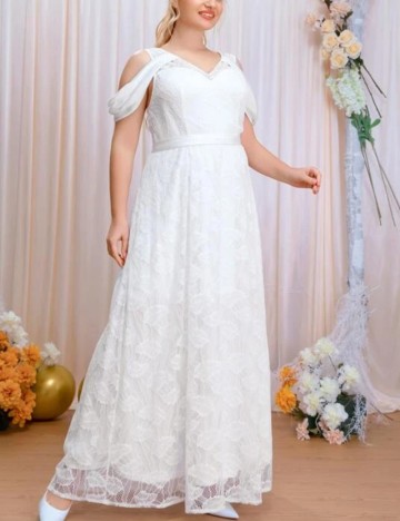 Rochie de ocazie și bridal Shein Curve+, alb