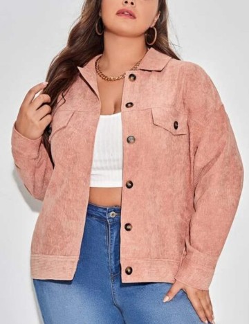 Jachetă Shein Curve+, roz