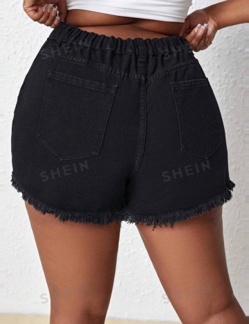 Pantaloni scurți Shein Curve+, negru
