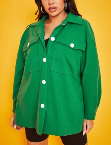 Jachetă Shein Curve+, verde