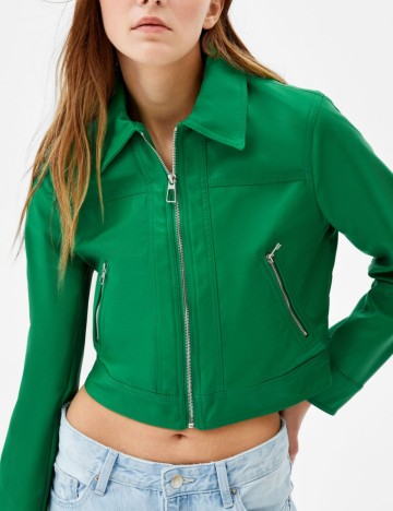Jachetă Bershka, verde
