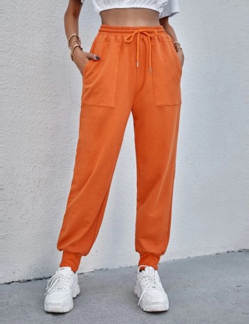 Pantaloni de trening Shein, portocaliu
