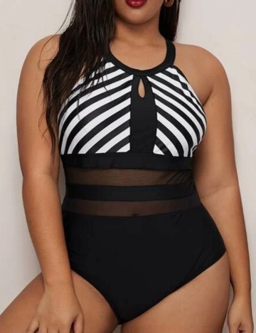 Costum de baie întreg Shein Curve+, negru