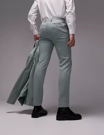 Pantaloni Topman, verde fistic