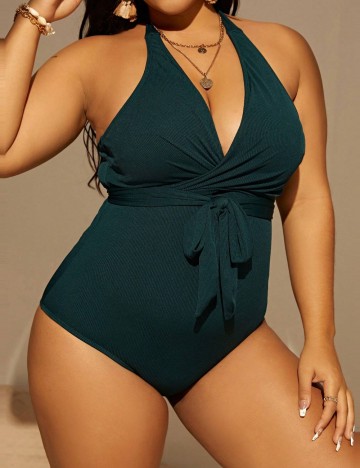 Costum de baie întreg Shein Curve+, verde