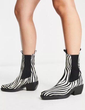 Botine din piele ASOS, mix culori