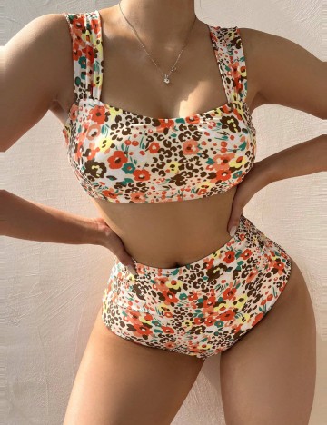 Costum de baie Shein, mix culori