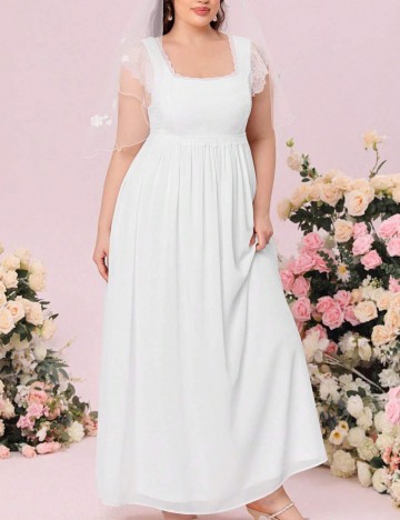 Rochie de ocazie și bridal Shein Curve+, alb