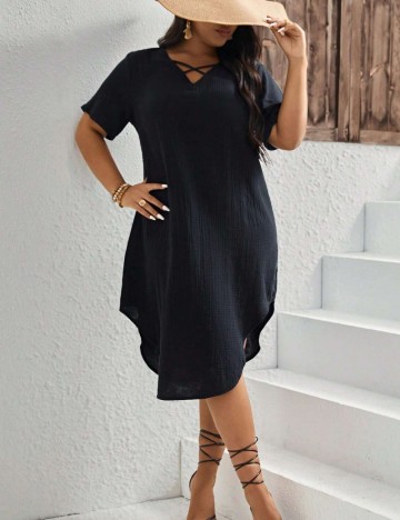 Rochie midi Shein Curve+, negru