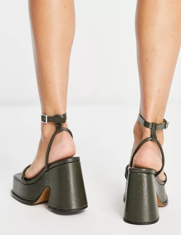 Sandale Cu Toc Topshop, kaki