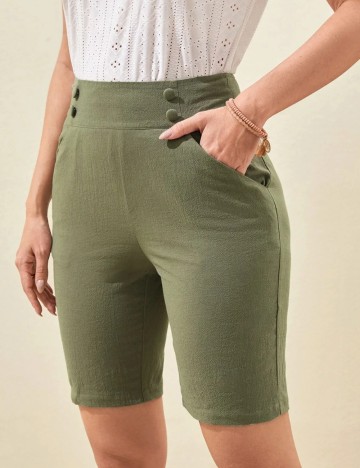 Pantaloni scurți Emery Rose by Shein, verde
