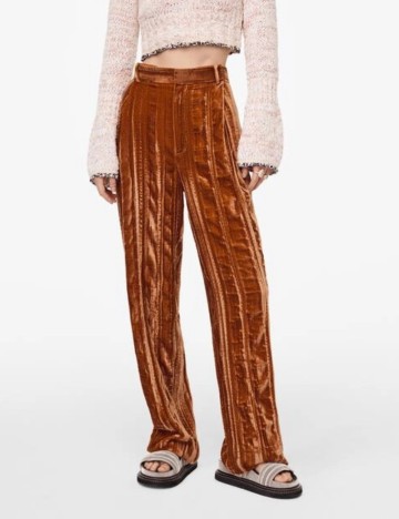 Pantaloni Casual Zara, maro caramel