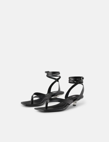 Sandale Cu Toc Zara, negru
