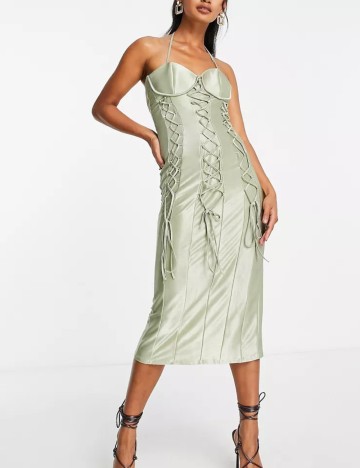 Rochie midi ASOS, verde