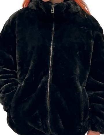 Geacă de blană  Faux Fur ECRU, negru