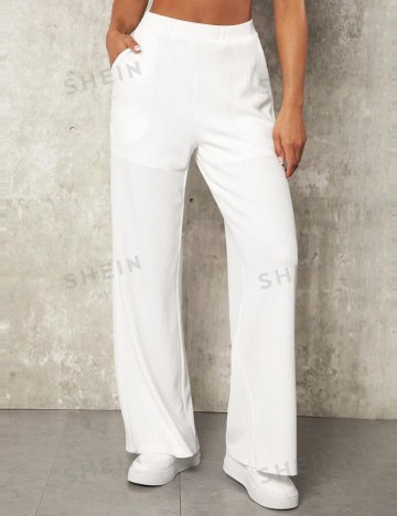 Pantaloni Shein, alb