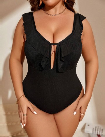 Costum de baie întreg Shein Curve+, negru