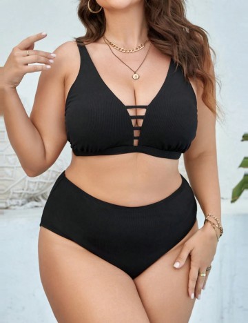 Costum de baie Shein Curve+, negru