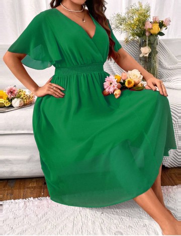 Rochie midi Shein Curve+, verde