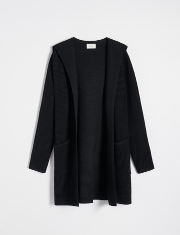 Cardigan lung RESERVED, negru