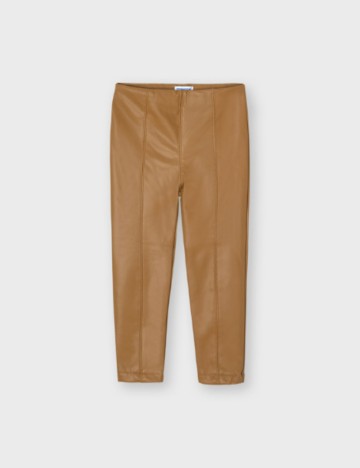 Pantaloni imitație din piele Mayoral, maro