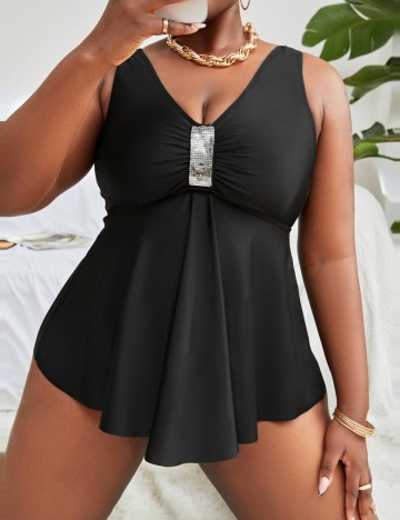 Costum de baie Shein Curve+, negru