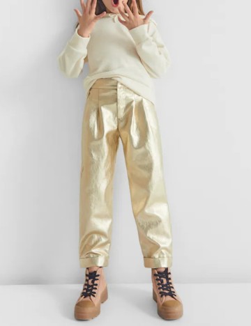 Pantaloni Zara, auriu