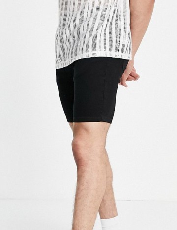 Pantaloni scurți de blugi ASOS, negru