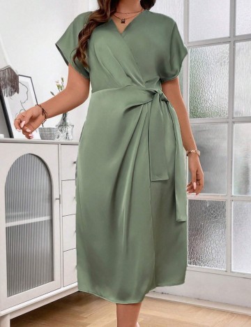 Rochie midi Shein Curve+, verde