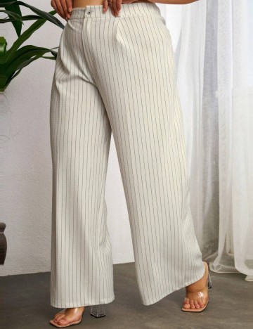 Pantaloni Shein Curve+, alb