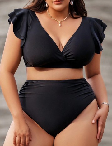 Costum de baie Shein Curve+, negru